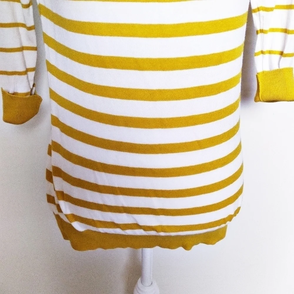 Banana Republic Mustard Yellow Striped Top Small